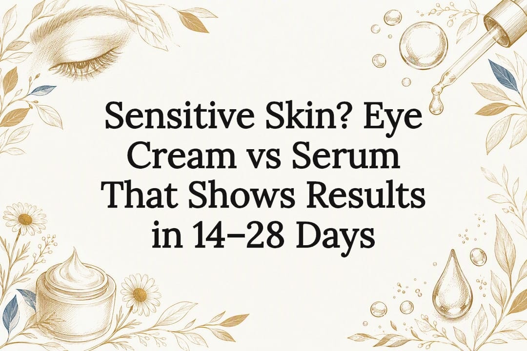 Decorative eye skincare title card illustration