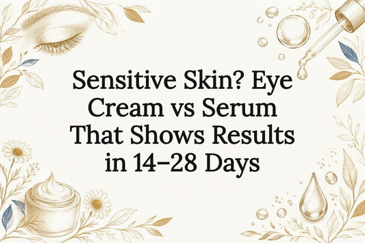 Decorative eye skincare title card illustration