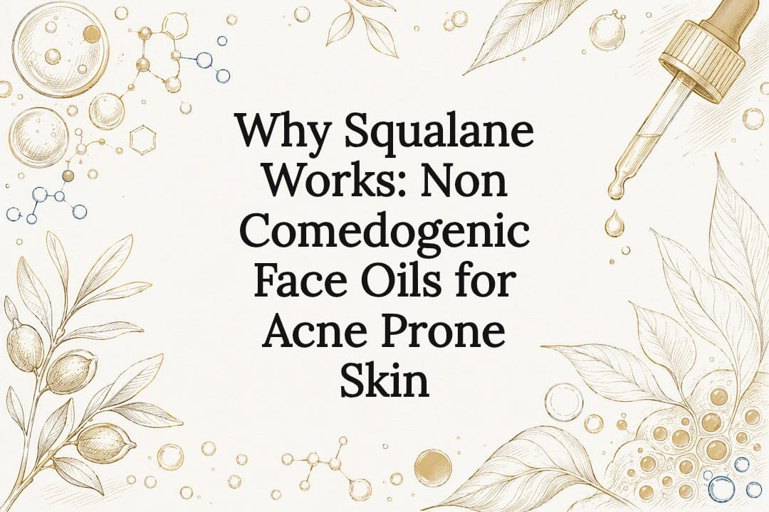 Decorative squalane skincare title card