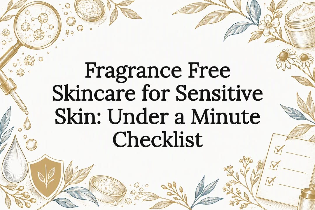 Decorative fragrance-free skincare checklist title card