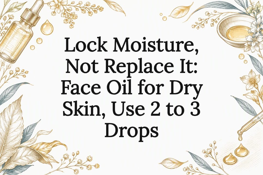 Decorative face oil skincare title card