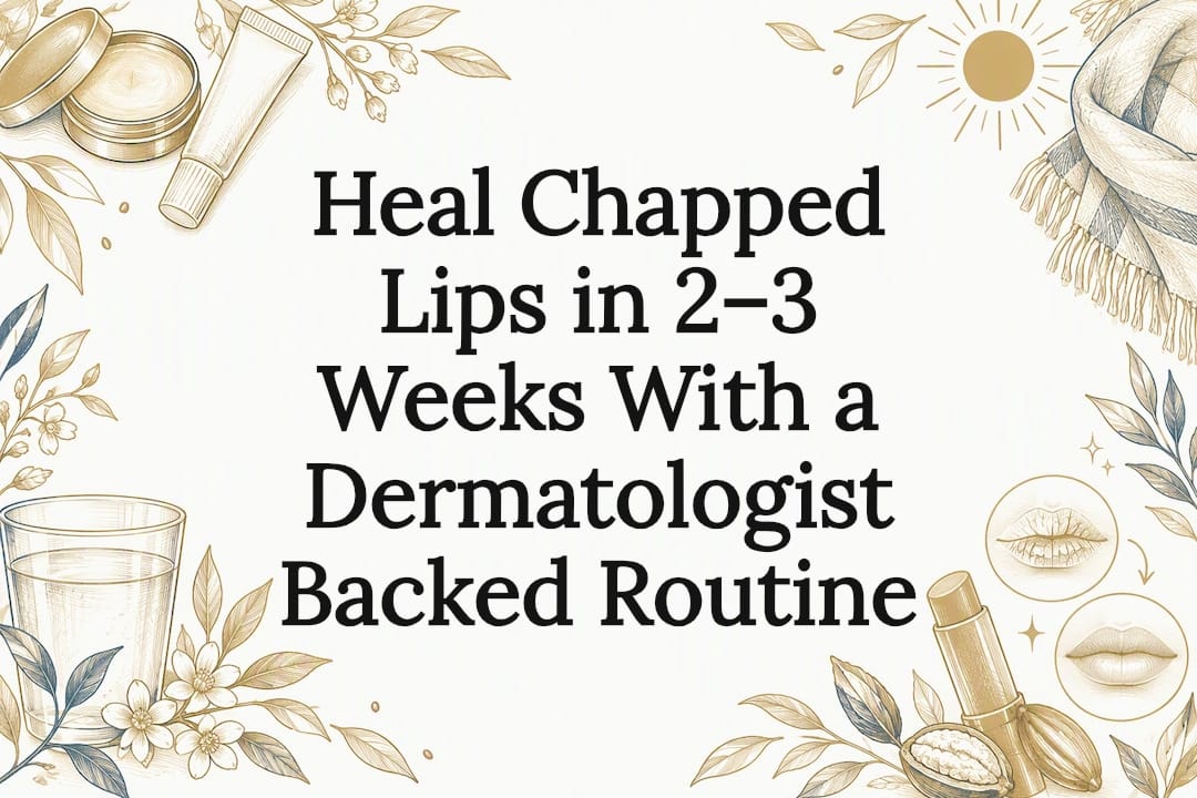 Decorative chapped lips routine title card