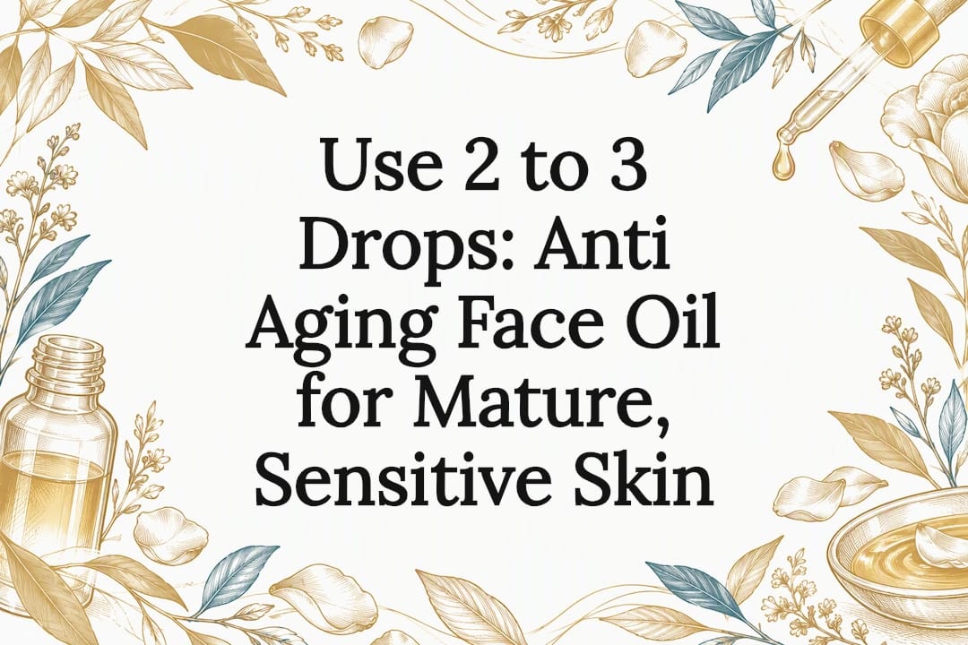 Decorative rose oil skincare title card