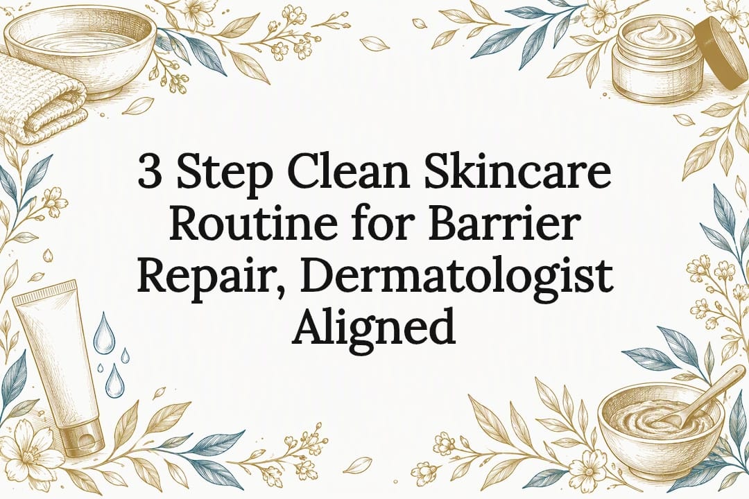 Decorative clean skincare routine title card
